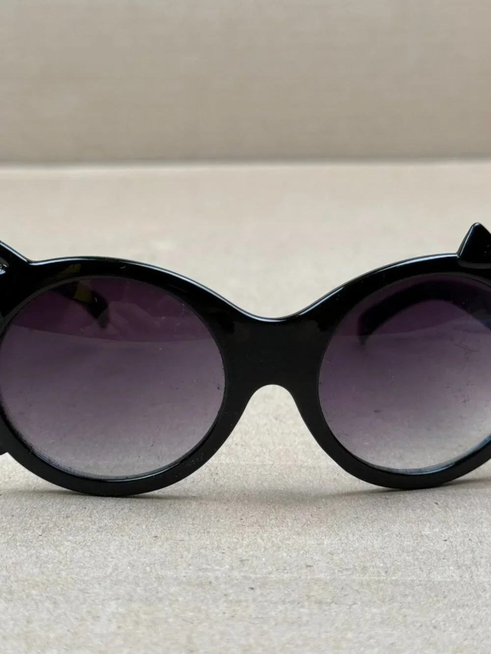 Kids Black Cat Sunglasses Glitter Accents Scratches Glass Damage